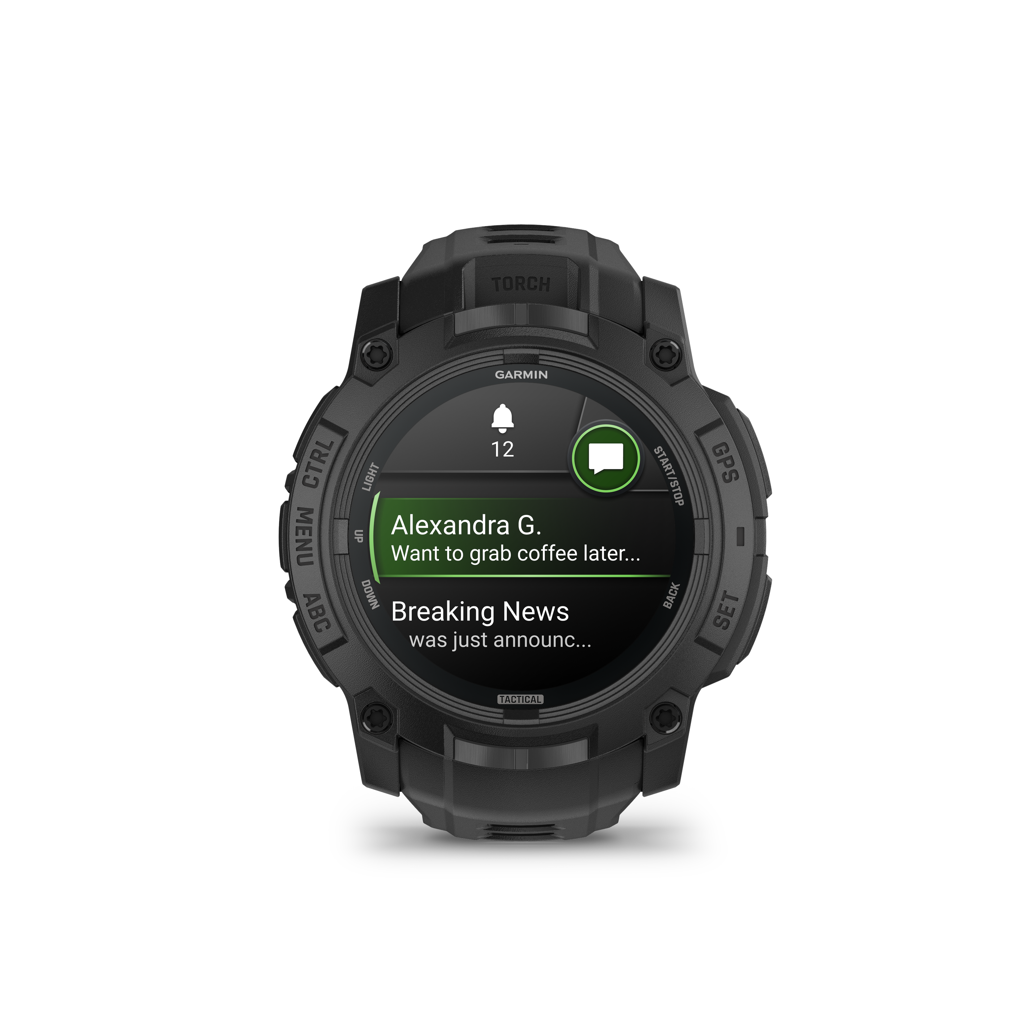 Instinct® 3 – 50 mm, AMOLED, Tactical Edition Black with Black Band