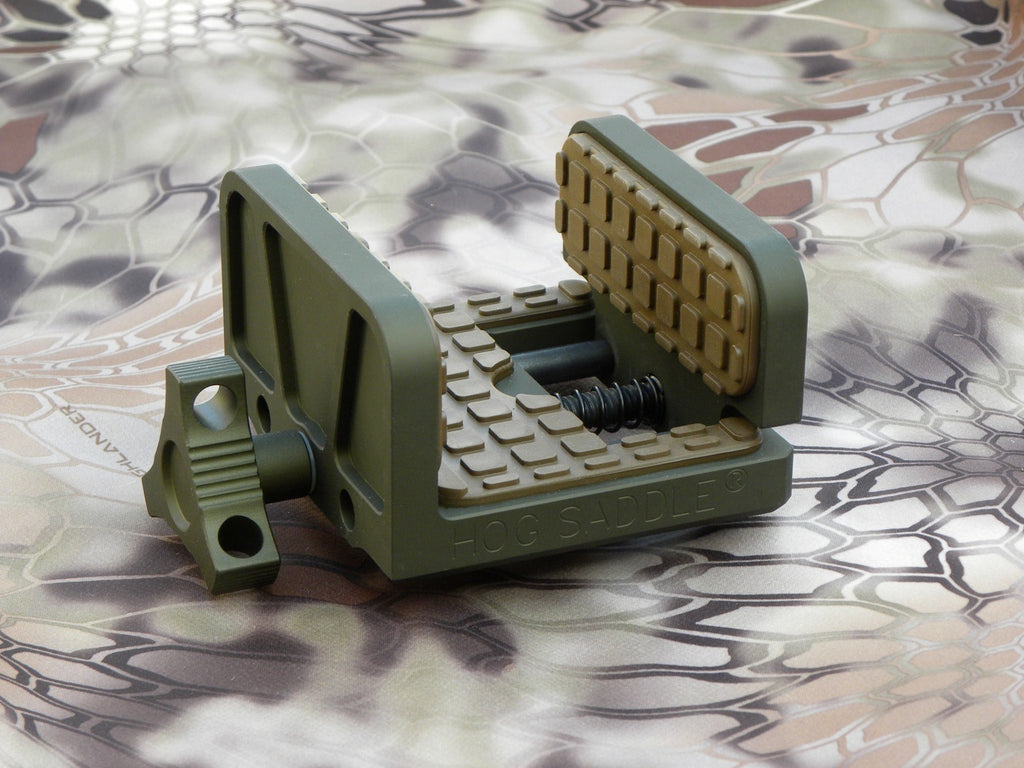 Hog Saddle Olive Drab Green Front View for sale 