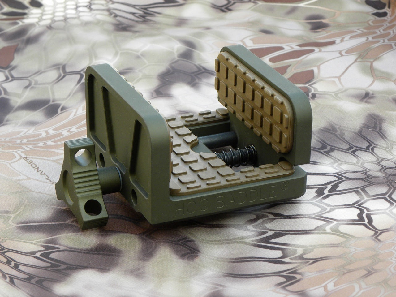 Hog Saddle Olive Drab Green Front View for sale 